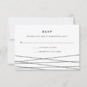 Lineaire RSVP-kaart | Zwart-wit RSVP Kaartje (Voorkant)