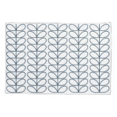 Lineaire Stem Whale Blauw en Wit, Retro stijl Kussensloop (Achterkant-Links)