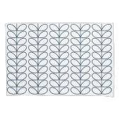 Lineaire Stem Whale Blauw en Wit, Retro stijl Kussensloop (Voorkant-Links)