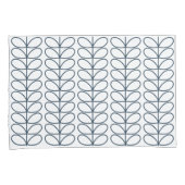 Lineaire Stem Whale Blauw en Wit, Retro stijl Kussensloop (Voorkant-Rechts)