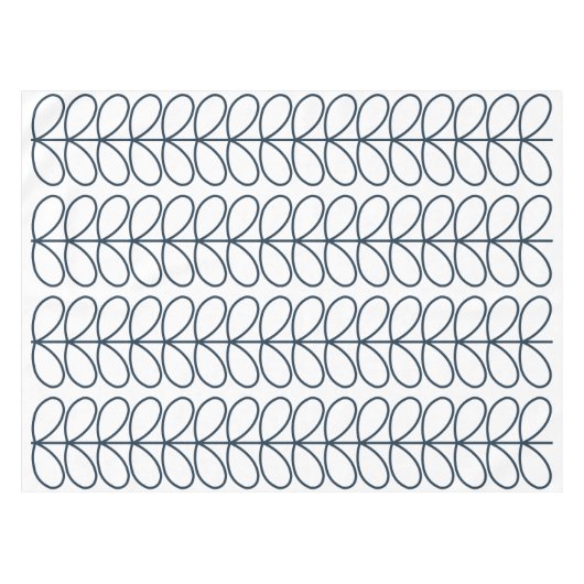 Lineaire Stem Whale Blauw en Wit, Retro stijl Tafelkleed (Voorkant (Horizontaal))