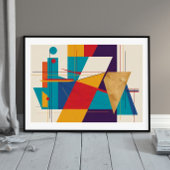 Lineaire symfonie: gedurfde Abstracte geometrie Poster