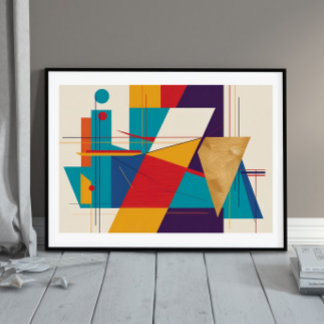 Lineaire symfonie: gedurfde Abstracte geometrie Poster