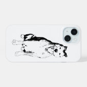 Lineaire Zittende Vorm iPhone 15 Case (Achterkant horizontaal)