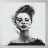 Lineal Art Tekening Vrouw Lichaam Poster (Voorkant)