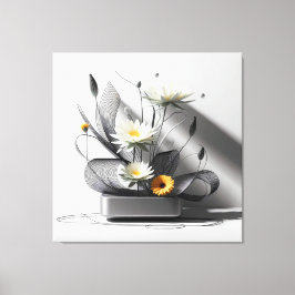 Linear Bloom in Metal Canvas Afdruk