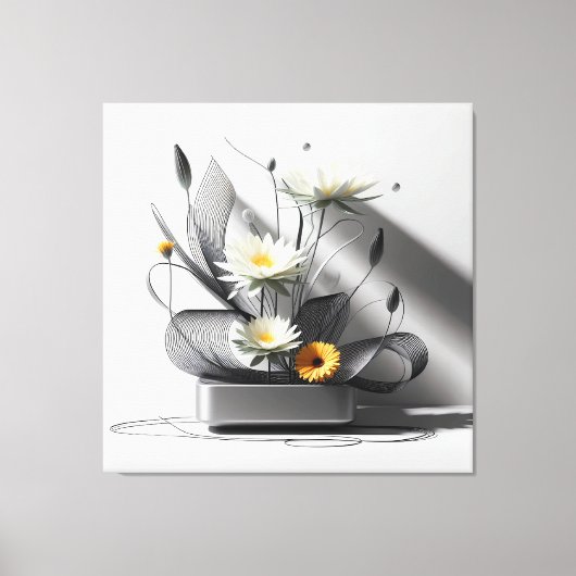 Linear Bloom in Metal Canvas Afdruk (Voorkant)