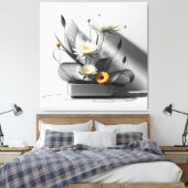 Linear Bloom in Metal Canvas Afdruk (Insitu (Slaapkamer))