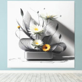 Linear Bloom in Metal Canvas Afdruk (Insitu (Houten vloer))