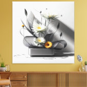 Linear Bloom in Metal Canvas Afdruk (Insitu (Woonkamer))