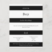 Linear Chic Black And White Stripes Baby Invite Br Briefkaart (Voorkant)