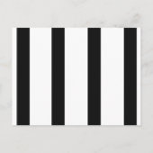 Linear Chic Black And White Stripes Baby Invite Briefkaart (Achterkant)