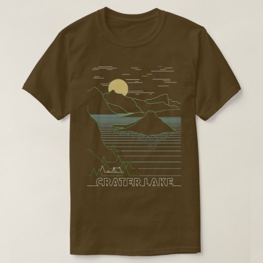 Linear Crater Lake National Park Crater Lake Art T-shirt (Design voorkant)