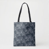Linear Orchid | Botanical Dark Navy Tote Bag (Voorkant)