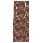 Linear Orchid | Botanical Floral Dark Rust Wijn Cadeautas (Achterkant)