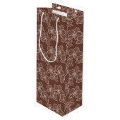 Linear Orchid | Botanical Floral Dark Rust Wijn Cadeautas (Voorkant Gekanteld)