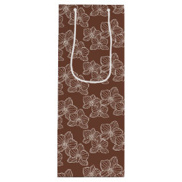 Linear Orchid | Botanical Floral Dark Rust Wijn Cadeautas