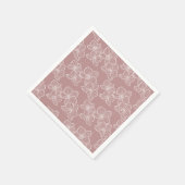 Linear Orchid | Chic Botanical Floral Dusty Pink Servet (Hoek)