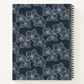 Linear Orchid | Elegant Botanical Dark Navy Notitieboek (Achterkant)