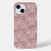 Linear Orchid | Elegant Botanical Dusty Pink Case-Mate iPhone Case (Achterkant)