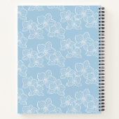 Linear Orchid | Elegant Botanical Sky Blue Notitieboek (Achterkant)