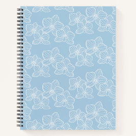 Linear Orchid | Elegant Botanical Sky Blue Notitieboek
