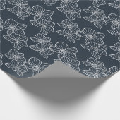 Linear Orchid | Elegant Floral Charcoal Cadeaupapier (Hoek)