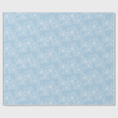 Linear Orchid | Elegant Floral Sky Blue Cadeaupapier (Vlak)