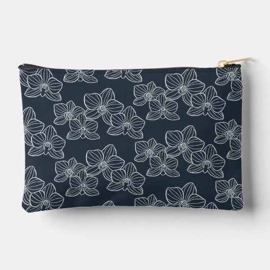 Linear Orchid | Floral Dark Navy Etui (Achterkant)
