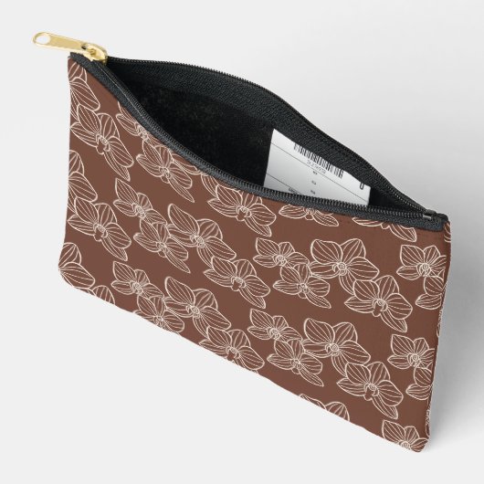 Linear Orchid | Floral Dark Rust Etui (Open)
