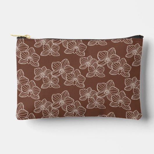 Linear Orchid | Floral Dark Rust Etui (Voorkant)