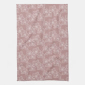 Linear Orchid | Modern Botanical Dusty Pink Theedoek (Verticaal)