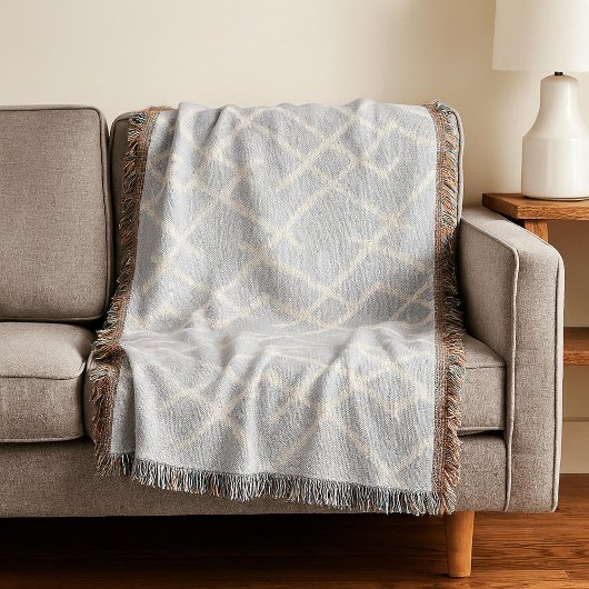 Linear Weave Sky Grey & Muted Cream Deken