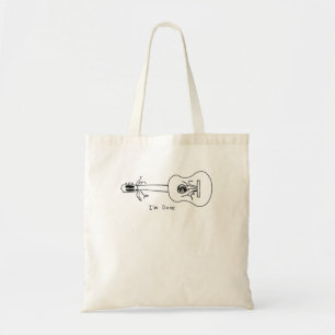 Lineart basis blogger minimaliseert gitaarmuziek tote bag