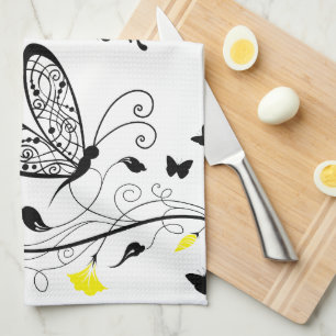 Lineart Butterflies Amerikaanse MoJo Keukenhanddoe Theedoek