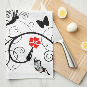 Lineart Butterflies Amerikaanse MoJo Keukenhanddoe Theedoek