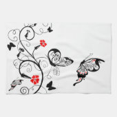 Lineart Butterflies Amerikaanse MoJo Keukenhanddoe Theedoek (Horizontaal)