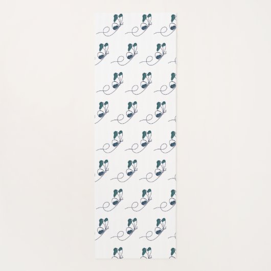 Lineart butterfly green yogamat (Achterkant)