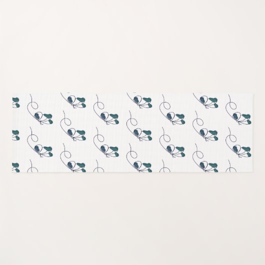 Lineart butterfly green  yogamat (Voorkant (horizontaal))