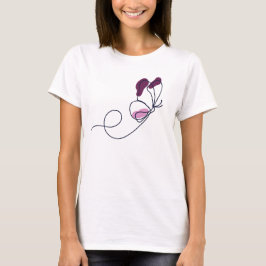 Lineart butterfly purple t-shirt