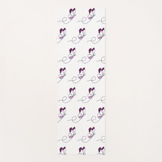 Lineart butterfly purple  yogamat (Voorkant)