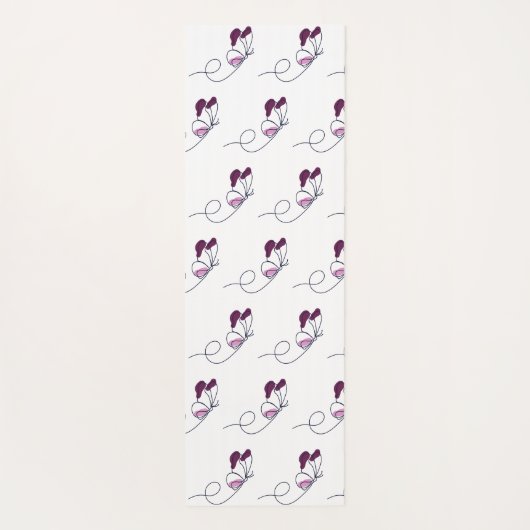 Lineart butterfly purple  yogamat (Achterkant)