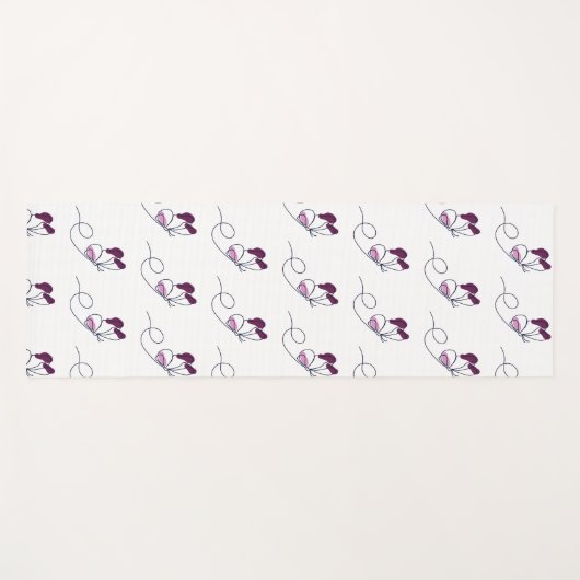 Lineart butterfly purple  yogamat (Voorkant (horizontaal))
