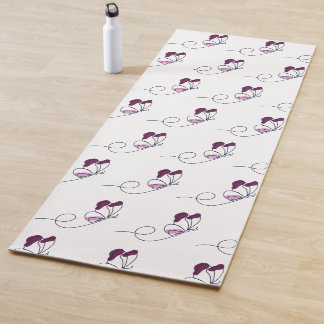 Lineart butterfly purple yogamat