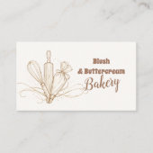 Lineart Elegant Pastel Bakery Branding Visitekaartje (Voorkant)