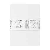Lineart Floral Zelfgemaakte Zeep Label Rechthoek Uitnodigingen Wikkel (Achterkant Voorbeeld)