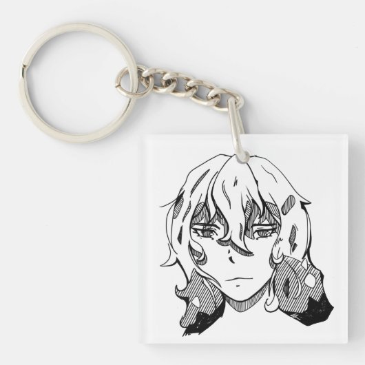 Lineart girl sleutelhanger (voorkant)