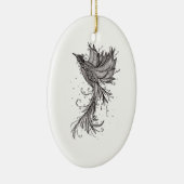 Lineart Phoenix keramisch sieraad Ornament (Rechts)