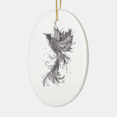 Lineart Phoenix keramisch sieraad Ornament (Links)