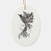 Lineart Phoenix keramisch sieraad Ornament (Achterkant)
